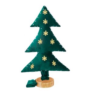 MX HOME Sapin de noel lumineux en velours vert avec flocons Or 70Cm