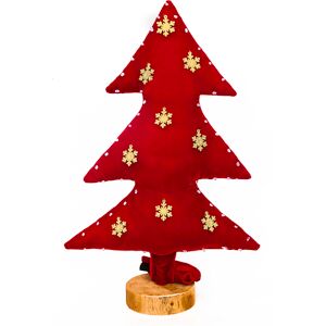 MX HOME Sapin de noel lumineux en velours rouge avec flocons Or 70cm