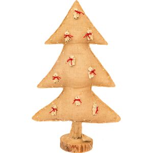 MX HOME Sapin de noel lumineux en toile de jute avec ours 70cm