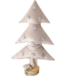 MX HOME Sapin de noel lumineux en velours blanc avec flocons Argent 70cm