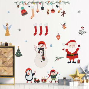 Ambiance Sticker Sticker Noel pere noel et elements de noel 90 x 120 cm