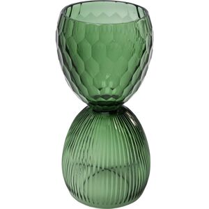 Kare Design Vase sablier en verre texture vert H25