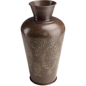 MACABANE Vase alu couleur cuivre fonce patine antique H70cm