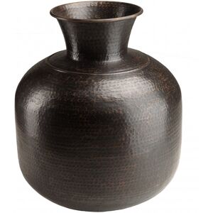 MACABANE Vase alu couleur cuivre noir antique effet martele H70cm