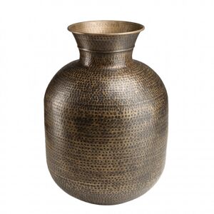 MACABANE Vase alu couleur laiton noir antique effet martele H75cm
