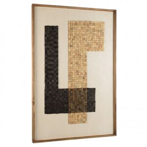 MACABANE Decoration murale 82x122cm mosaïque beige/noire en Pin recycle