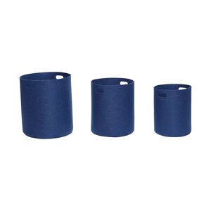 Hübsch Set de 3 Panier en feutre bleu