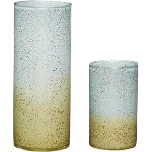 Hübsch Vase en verre bleu et marron (set de 2)