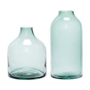 Hübsch Set de 2 Vase en verre vert