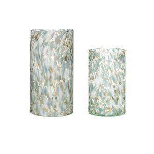 Hübsch Set de 2 Vases en verre bleu