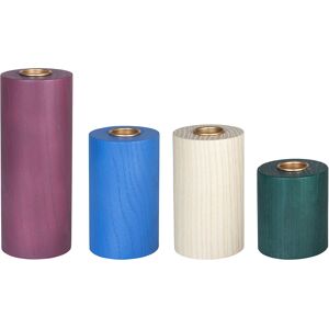 Hübsch Bougeoirs en bois de chene  multicolore (set de 4)