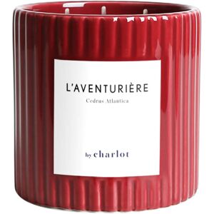 By Charlot Bougie coloree rouge - pot en ceramique - 3 meches