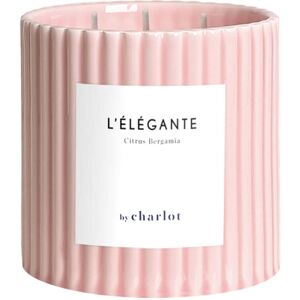 By Charlot Bougie coloree rose - pot en ceramique - 3 meches