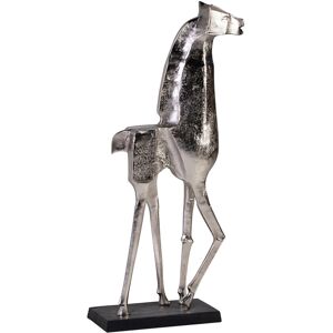 MOYCOR Figurine decorative cheval en aluminium argente L 115 cm