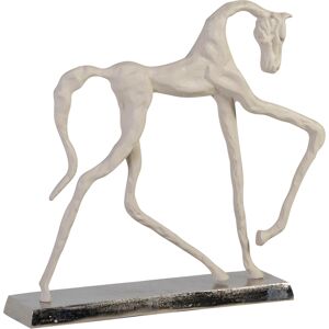 MOYCOR Figurine decorative cheval abstrait en aluminium blanc L 57 cm