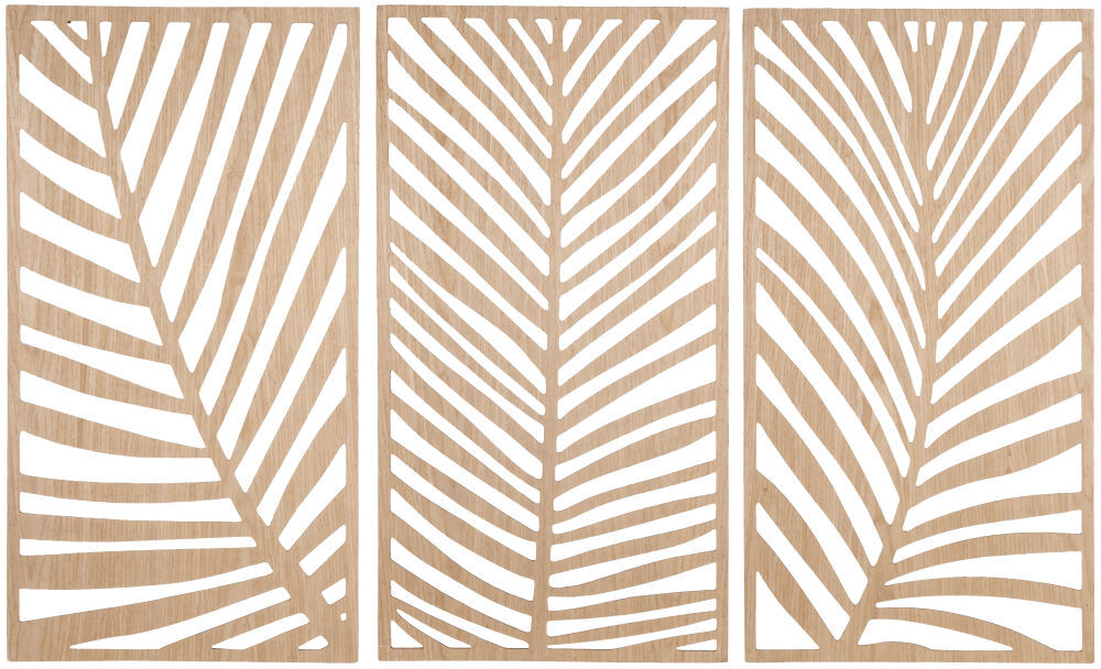 Maisons du Monde Tryptique décoration murale feuilles en bois 105x65