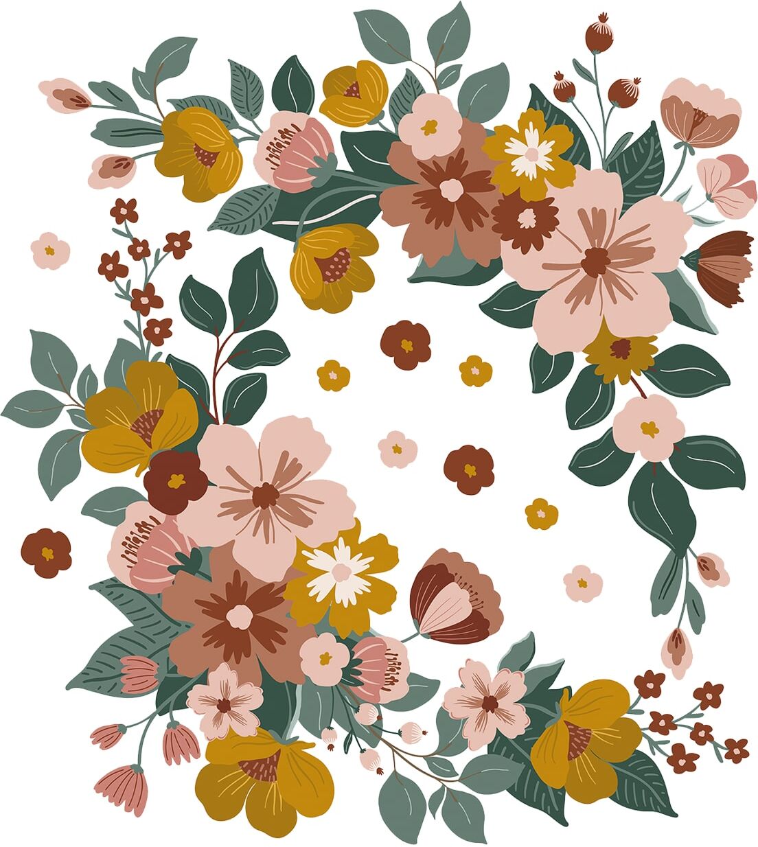 Lilipinso Grand sticker les bouquets en vinyle mat multicolore