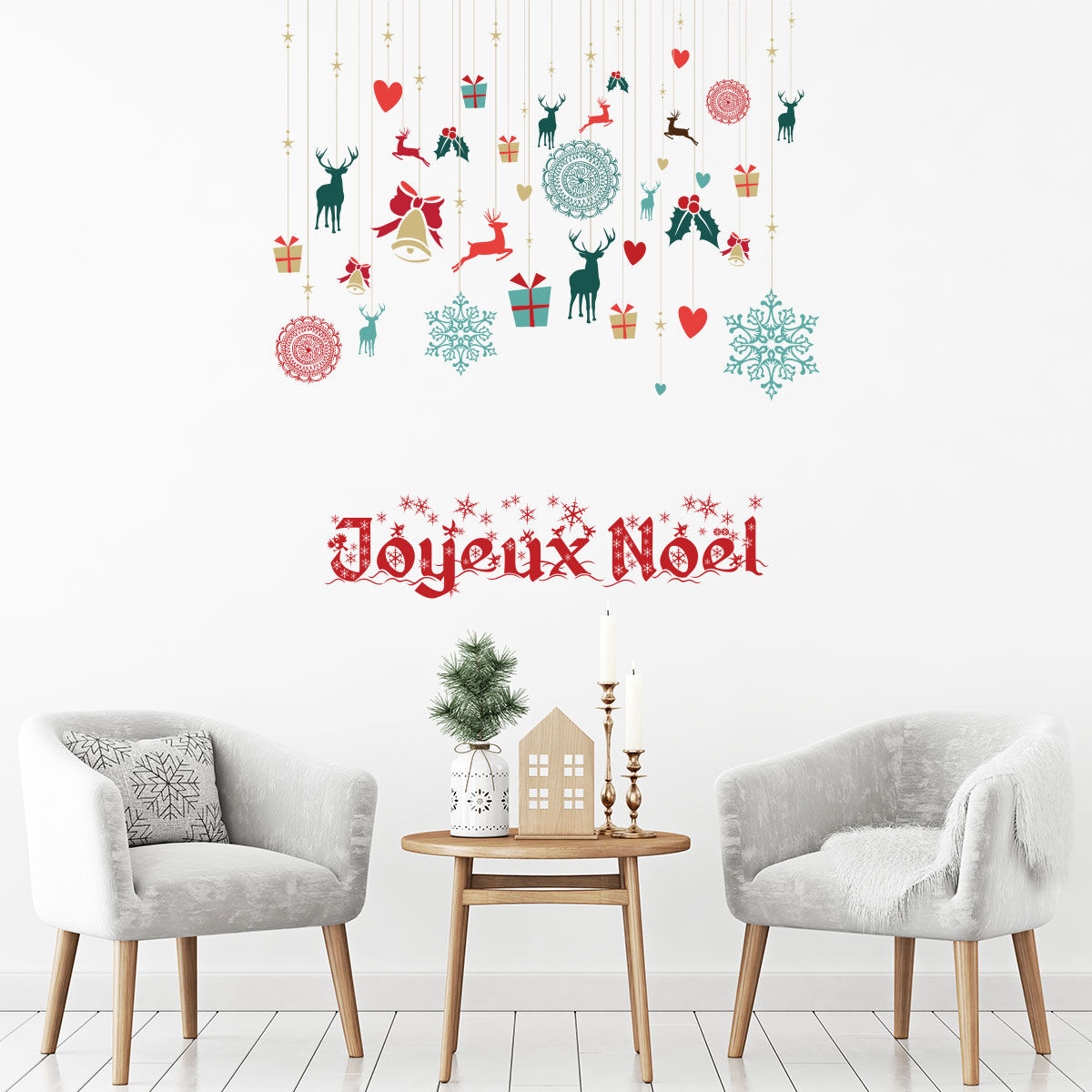 Ambiance Sticker Sticker Noël décoration joyeux noël 100 x 110 cm