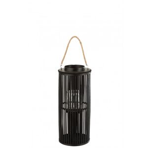 LANADECO Lanterne bambou noir H60cm