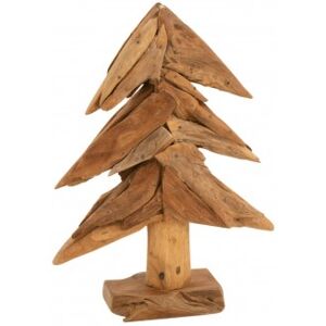 LANADECO Arbre morceaux de bois teck naturel H50cm