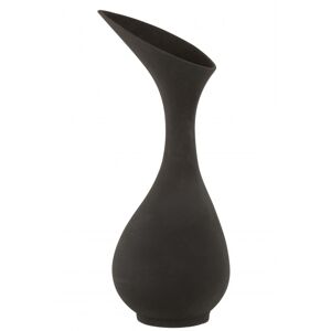 LANADECO Vase rugueux alu noir H77cm
