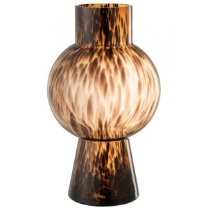 LANADECO Vase boule verre marron H46,5cm
