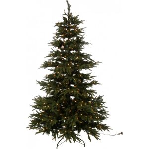 LANADECO Sapin de Noël décoratif avec led en plastique vert 150x150x225 cm