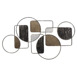 DECO-MURALE.shop Decoration murale en metal spheres et rectangles 110x63x2