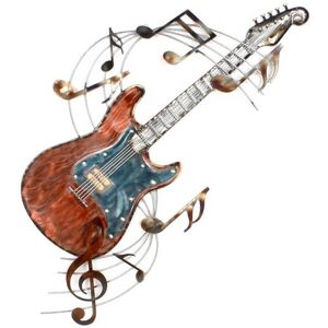 DECO-MURALE.shop Decoration murale en metal guitare note 89x49x4