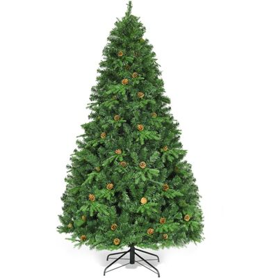 Giantex Sapin de noël artificiel led lumineux avec pommes de pin vert 210cm - Publicité Giantex Sapin de noël artificiel led lumineux avec pommes de pin vert 210cm - Publicité