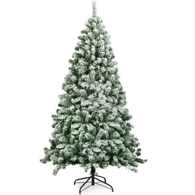 Giantex Sapin de noël artificiel flocage de neige mince 1346 branches 230cm - Publicité Giantex Sapin de noël artificiel flocage de neige mince 1346 branches 230cm - Publicité