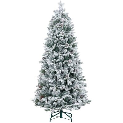 Homcom Sapin de noël artificiel enneigé h.180 cm 1489 branches 33 pommes pin - Publicité Homcom Sapin de noël artificiel enneigé h.180 cm 1489 branches 33 pommes pin - Publicité