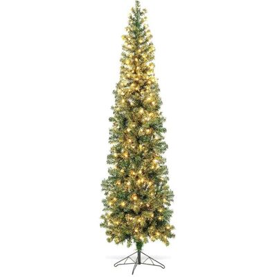 Giantex Sapin de noël moitié décoration de vacances vert 210 cm - Publicité Giantex Sapin de noël moitié décoration de vacances vert 210 cm - Publicité