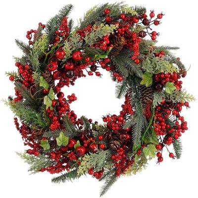 Mica Decorations Couronne rouge plastique h13xl50xl50cm - Publicité Mica Decorations Couronne rouge plastique h13xl50xl50cm - Publicité