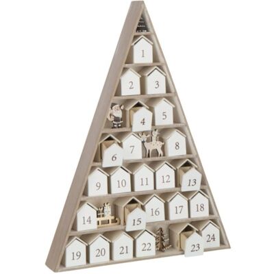 J-line Calendrier de l'avent arbre en contreplaqué blanc 32x5.5x45 cm - Publicité J-line Calendrier de l'avent arbre en contreplaqué blanc 32x5.5x45 cm - Publicité