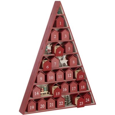 J-line Calendrier de l'avent arbre en contreplaqué rouge 32x5.5x45 cm - Publicité J-line Calendrier de l'avent arbre en contreplaqué rouge 32x5.5x45 cm - Publicité