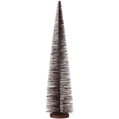 J-line Sapin de noël décoratif à paillettes en plastique bordeaux 15x15x61 cm - Publicité J-line Sapin de noël décoratif à paillettes en plastique bordeaux 15x15x61 cm - Publicité