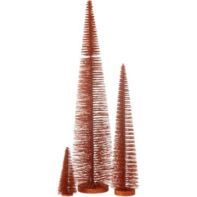 J-line Sapin de noël à paillettes en plastique cuivre 15x15x61 cm - Publicité J-line Sapin de noël à paillettes en plastique cuivre 15x15x61 cm - Publicité
