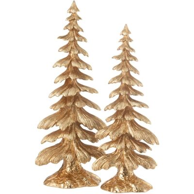 J-line Sapin décoratif en polyrésine doré 21x13.5x51 cm - Publicité J-line Sapin décoratif en polyrésine doré 21x13.5x51 cm - Publicité