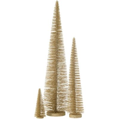 J-line Sapin de noël artificiel en plastique doré 15x15x61 cm - Publicité J-line Sapin de noël artificiel en plastique doré 15x15x61 cm - Publicité