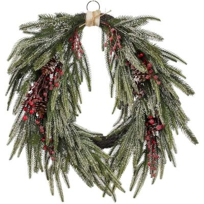 Mica Decorations Couronne vert plastique h13xl50xl61cm - Publicité Mica Decorations Couronne vert plastique h13xl50xl61cm - Publicité