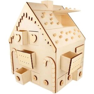 Artemio Calendrier de l'Avent bois maison en pain d'épices 33x26x23cm