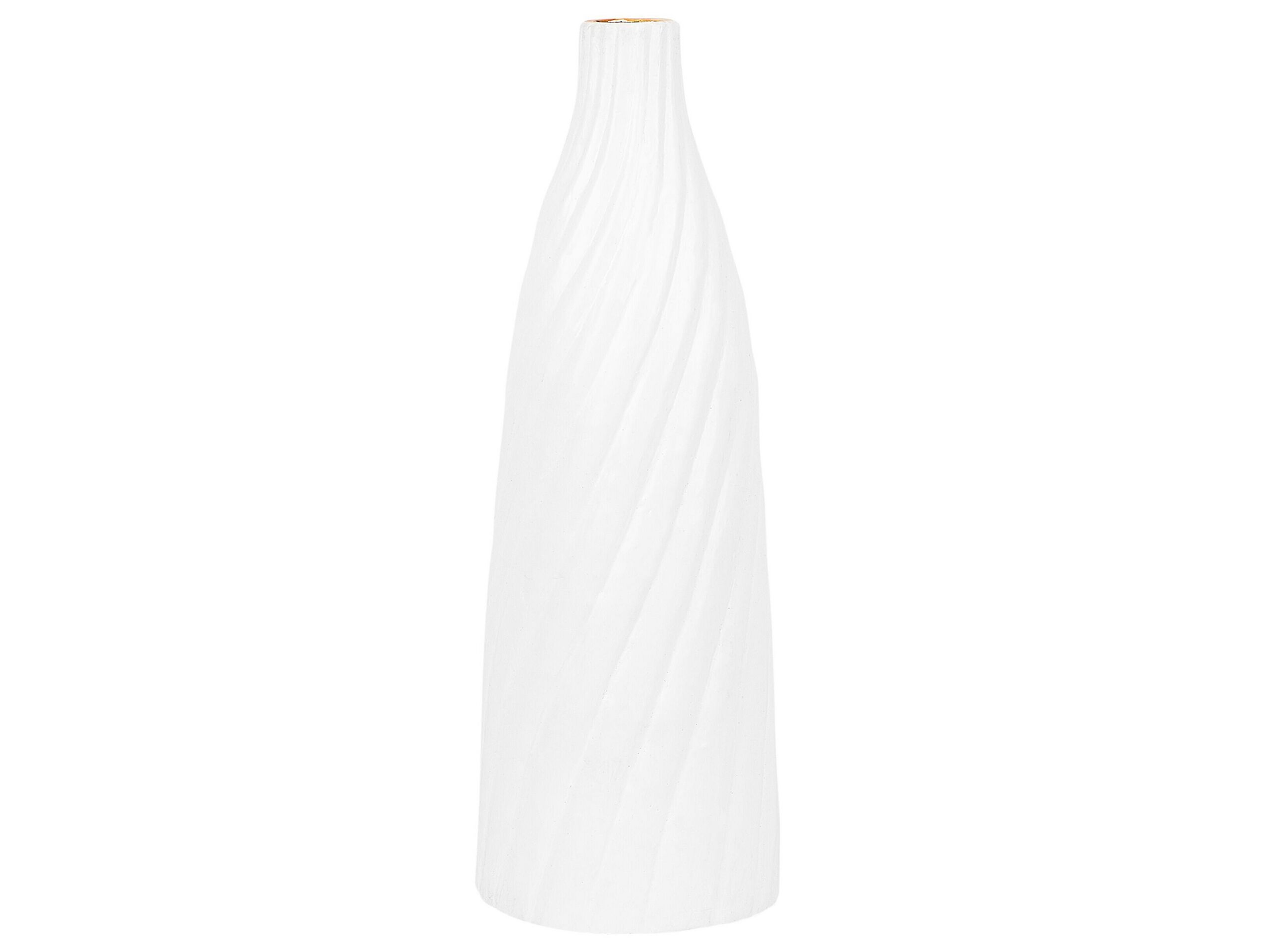 Beliani Vase décoratif en terre cuite blanc H45