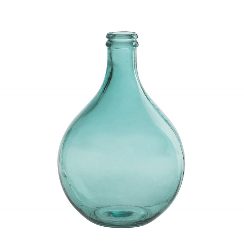 LANADECO Vase dame jeanne en verre azur 27x27x43 cm