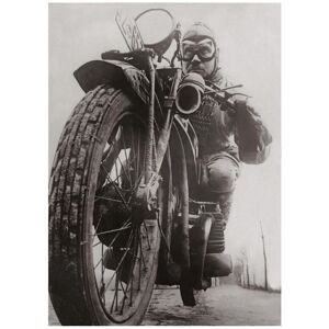 Kelepoq Photo ancienne noir et blanc moto n°29 cadre noir 30x45cm