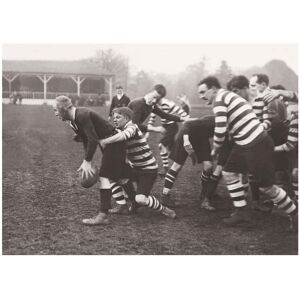 Kelepoq Photo ancienne noir et blanc rugby n°07 alu 70x105cm