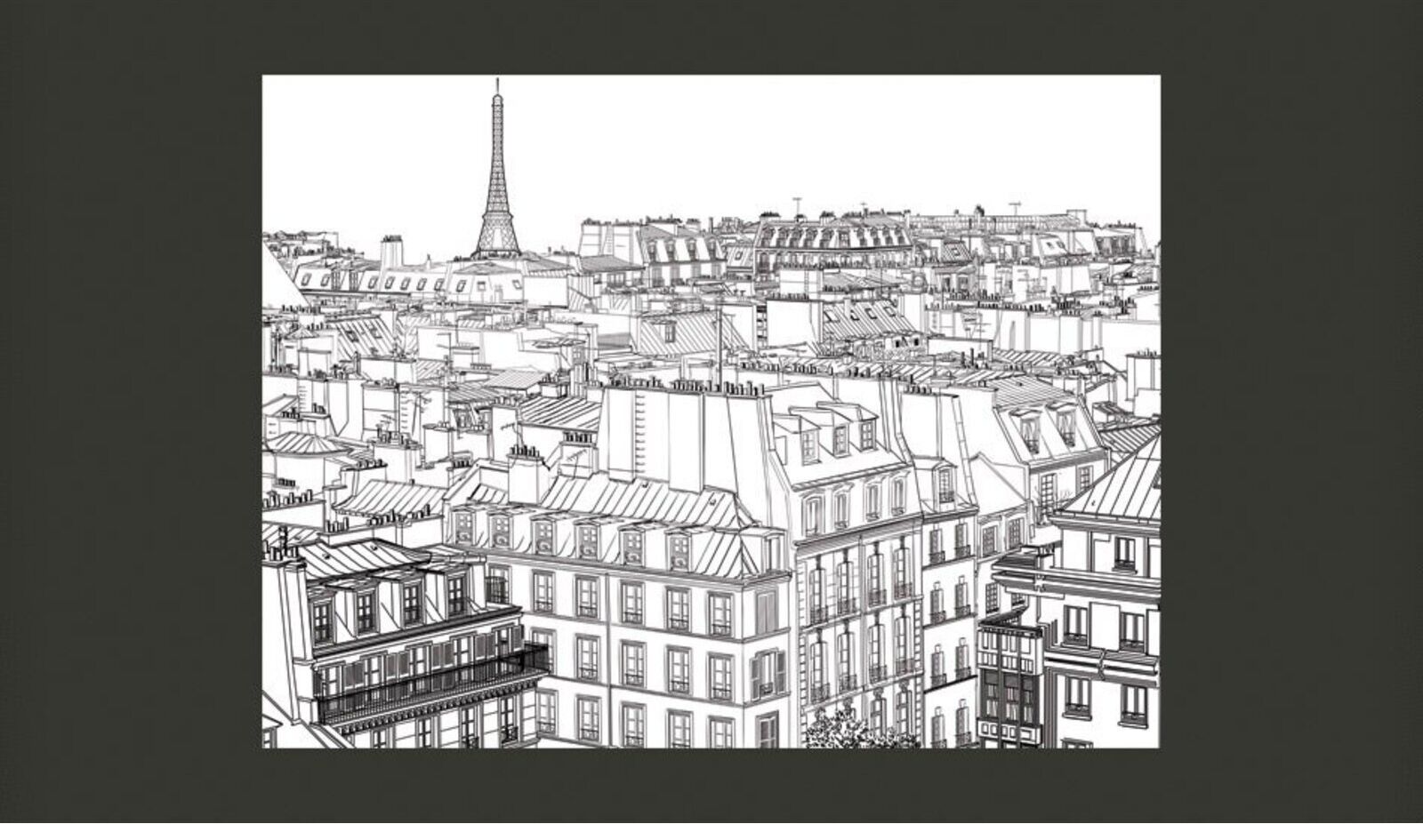 Artgeist Papier peint croquis parisien 350 x 270 cm