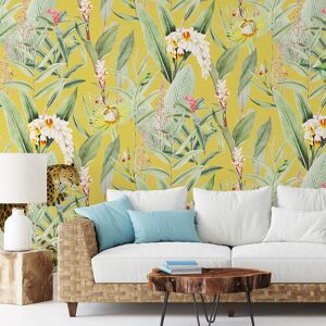 Yeda Design Papier peint panoramique motifs fleur jardin tropical canari 425x260cm