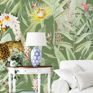 Yeda Design Papier peint panoramique motifs fleurs jardin tropical vert 425x260cm