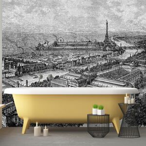 Ciment Factory Papier peint panoramique gravure Paris 1900 390x270cm